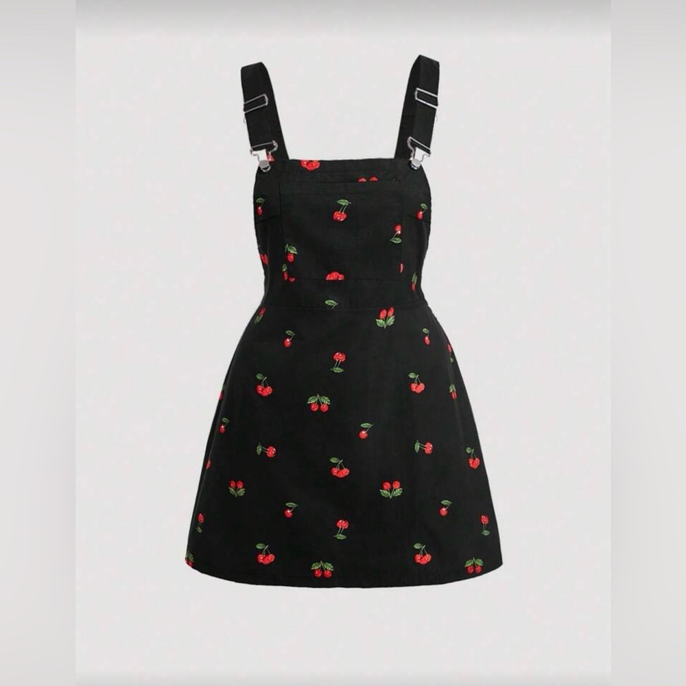 NWT Plus Size Cherry Print Pinafore